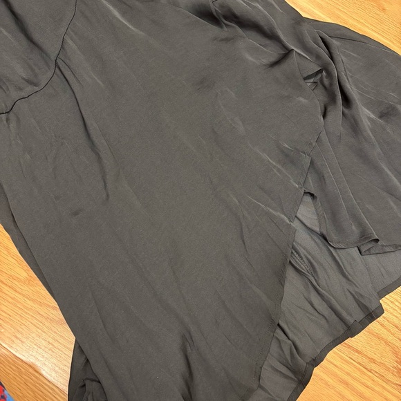 Banana Republic Silky Wrap Lapel Black Maxi Wrap Dress - Picture 7 of 14